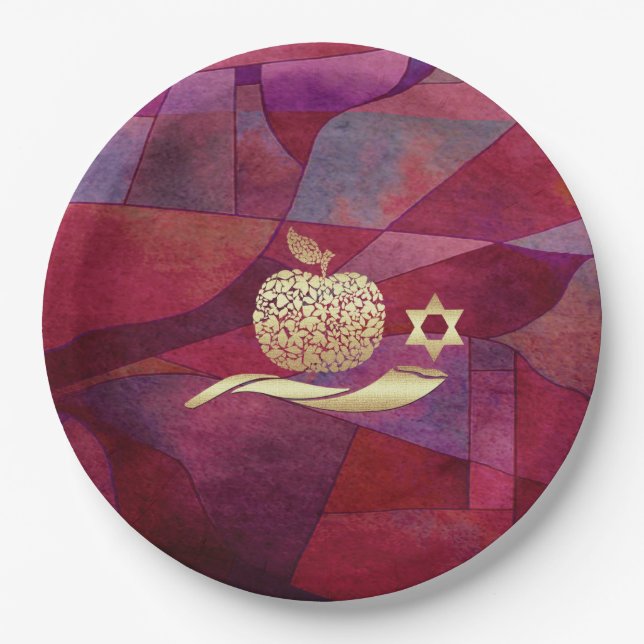 Jewish New Year | Rosh Hashanah  Paper Plate (Front)