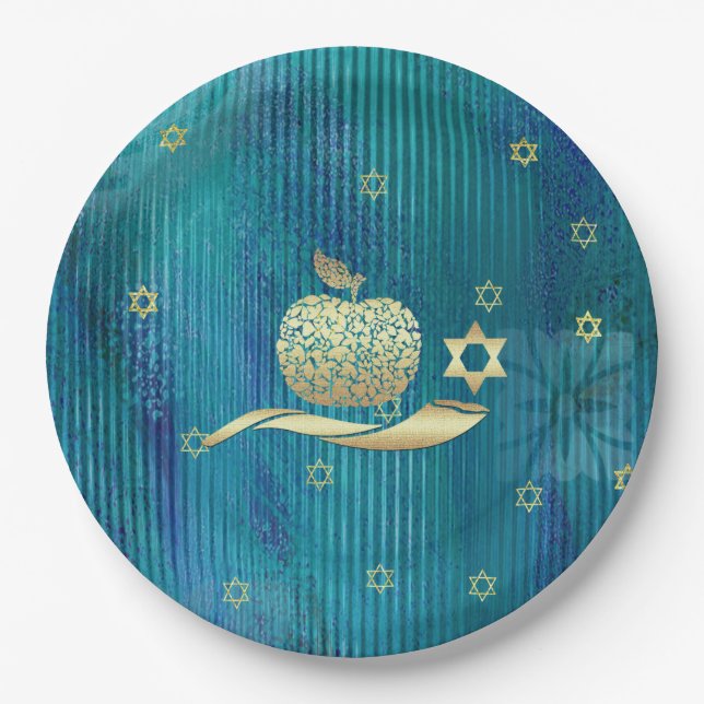 Jewish New Year | Rosh Hashanah  Paper Plate (Front)