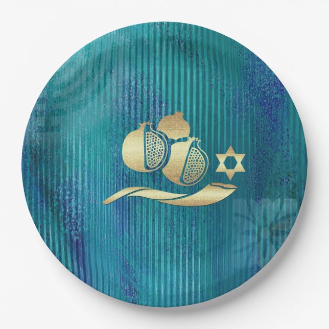 Jewish New Year | Rosh Hashanah Paper Plates (Front)