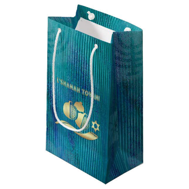Jewish New Year | Rosh Hashanah  Small Gift Bag (Front Angled)