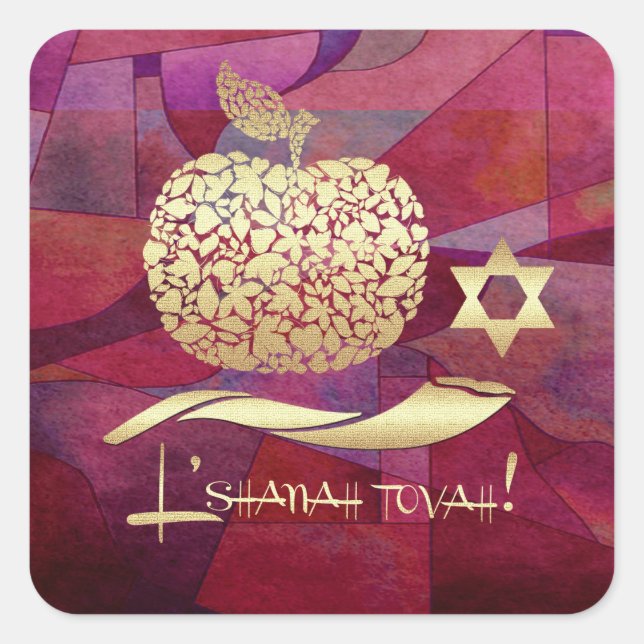 Jewish New Year | Rosh Hashanah  Square Sticker (Front)