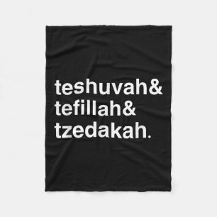 Jewish New Year Yom Kippur Teshuvah Tefillah Tzeda Fleece Blanket