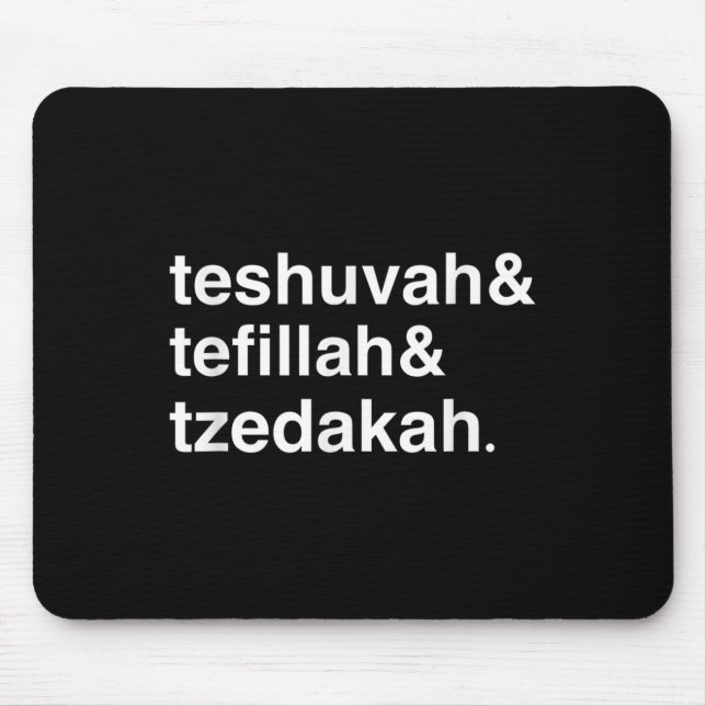 Jewish New Year Yom Kippur Teshuvah Tefillah Tzeda Mouse Mat (Front)