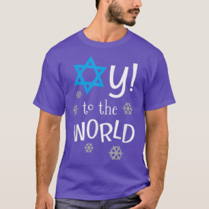 Jewish Oy To The World Winter Snowflakes Funny Han T-Shirt