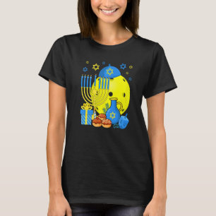 Jewish Pickleball Ball Menorah Happy Hanukkah Chan T-Shirt