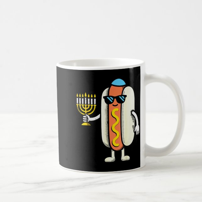 Jewish Pjs Hotdog Funny Food Hanukkah Pajamas Chan Coffee Mug (Right)