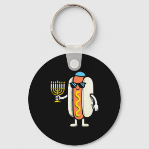 Jewish Pjs Hotdog Funny Food Hanukkah Pajamas Chan Key Ring