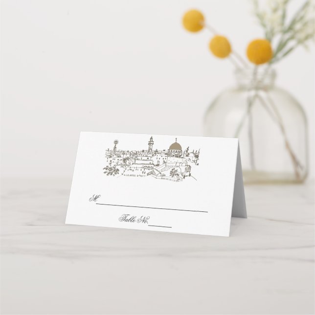  Jewish Place Card Jerusalem Sight Table Cards (Front)