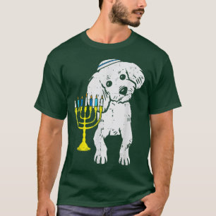 Jewish Poodle Dog Menorah Hanukkah Pyjamas Chanuka T-Shirt