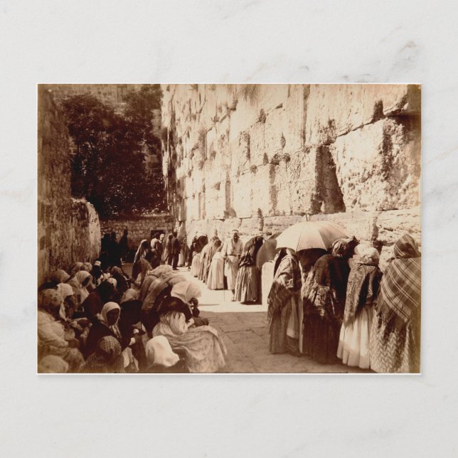 Jewish prayers at the Wailing Wall in Jerusalem Postcard (Front)