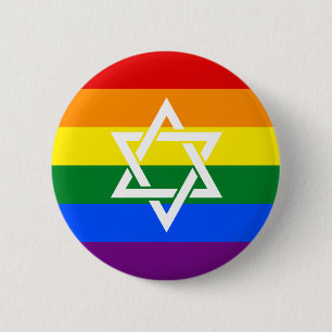 Jewish Pride Flag 6 Cm Round Badge