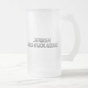 Jewish Pro Evolution Frosted Glass Beer Mug