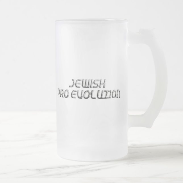Jewish Pro Evolution Frosted Glass Beer Mug (Right)