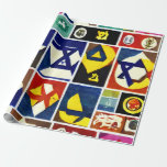 Jewish Religious Symbols Gift Wrapping Paper<br><div class="desc">Infuse your gifts with the spirit of tradition using our "Sacred Wrap" Jewish Religious Symbols Gift Wrapping Paper. Each sheet is adorned with iconic symbols such as the Star of David, menorah, hamsa, and Hebrew letters, creating a tapestry of faith and celebration. Elevate your gift-giving with this premium-quality wrapping paper...</div>