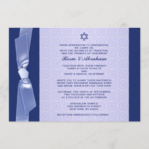 Jewish Ribbon Wedding Flat Invitations
