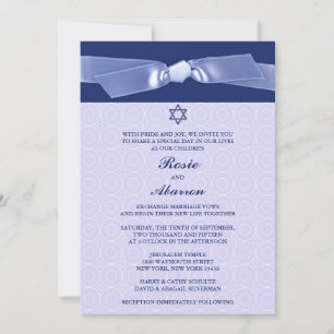 Jewish Ribbon Wedding Flat Invitations
