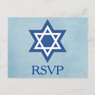 Jewish RSVP Star of David Invitation Postcard