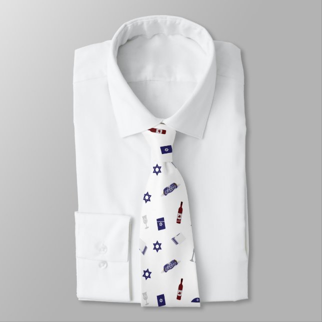 Jewish Sabbat pattern Tie (Tied)