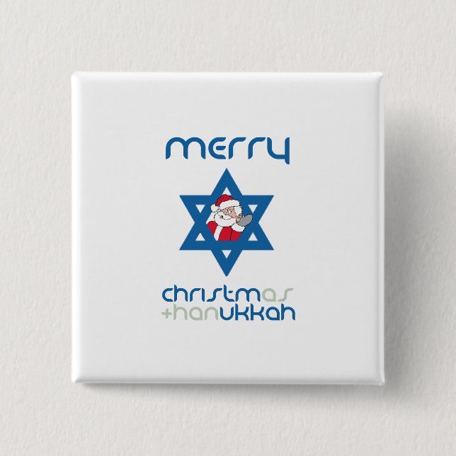 JEWISH SANTA 15 CM SQUARE BADGE (Front)