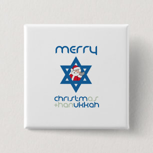 JEWISH SANTA 15 CM SQUARE BADGE