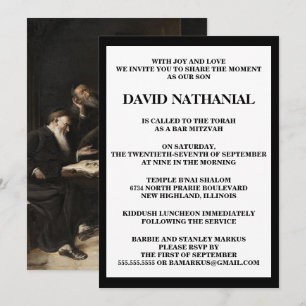 "Jewish Scene II" by Carl Schleicher Bar Mitzvah Invitation