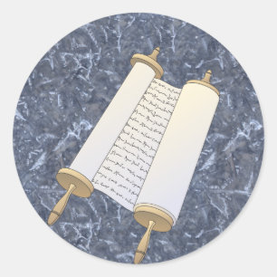 Jewish Scroll Classic Round Sticker