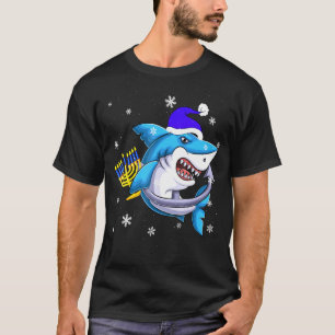 Jewish Shark Menorah  Hanukkah Chanukah Animal T-Shirt