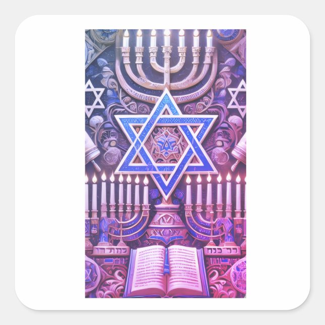 Jewish Square Sticker (Front)
