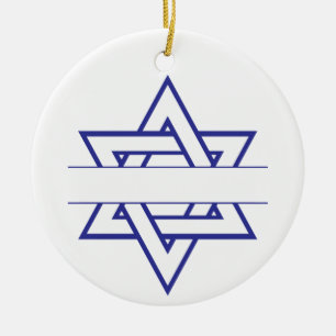 Jewish Star Ceramic Tree Decoration