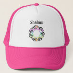 Jewish Star Colours Shalom   Trucker Hat<br><div class="desc">Jewish Modern and Traditional Personalised Gifts and Apparel</div>