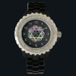 Jewish Star Colours Watch<br><div class="desc">Jewish Star in pastel colours on flame tattoo perfect for hebrew holidays,  passover,  hanukkah or rosh hoshanah.</div>