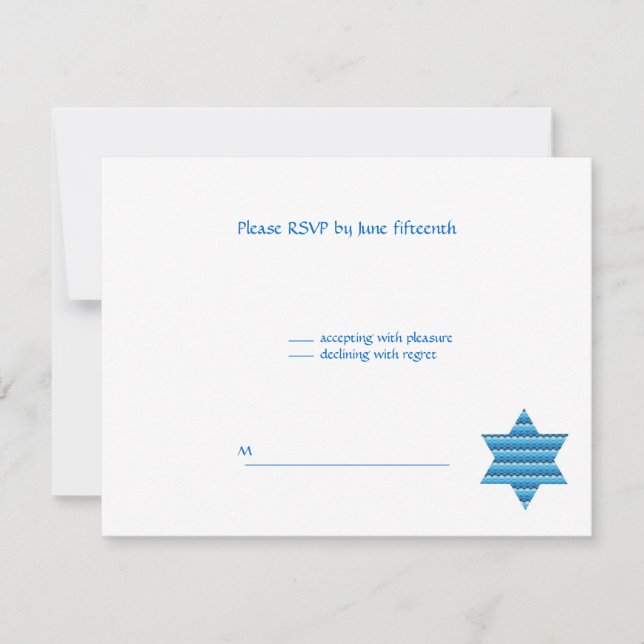 Jewish Star David Twins B'Nai Bnai Mitzvah RSVP Card (Front)