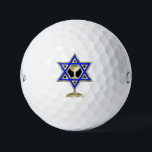 Jewish Star   Golf Balls<br><div class="desc">Jewish gifts and gift ideas featuring beautiful Jewish Star of David with a wine glass in the centre.</div>
