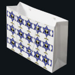 Jewish Star     Large Gift Bag<br><div class="desc">Jewish gifts and gift ideas featuring beautiful Jewish Star of David with a wine glass in the centre.</div>