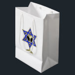 Jewish Star    Medium Gift Bag<br><div class="desc">Jewish gifts and gift ideas featuring beautiful Jewish Star of David with a wine glass in the centre.</div>