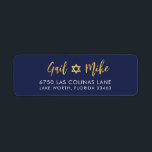 JEWISH STAR modern navy blue gold<br><div class="desc">by kat massard >>> WWW.SIMPLYSWEETPAPERIE.COM <<<
Love the design,  but would like to see some changes - another colour scheme,  product,  add a photo or adapted for a different occasion - no worries simply contact me,  kat@simplysweetPAPERIE.com - I am happy to help!</div>
