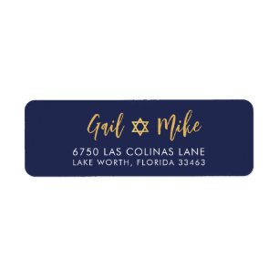 JEWISH STAR modern navy blue gold