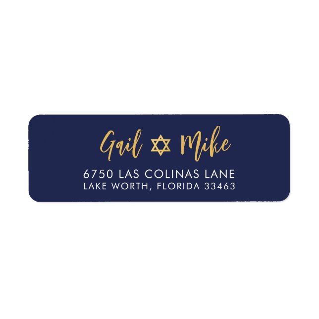 JEWISH STAR modern navy blue gold (Front)