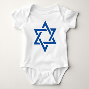 Jewish Star of David Blue Baby Bodysuit