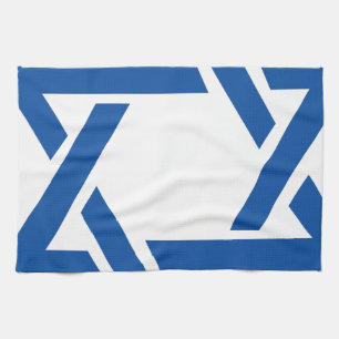 Jewish Star of David Blue Tea Towel
