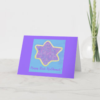 Jewish Star of David , Happy Rosh HaShonah Holiday Card