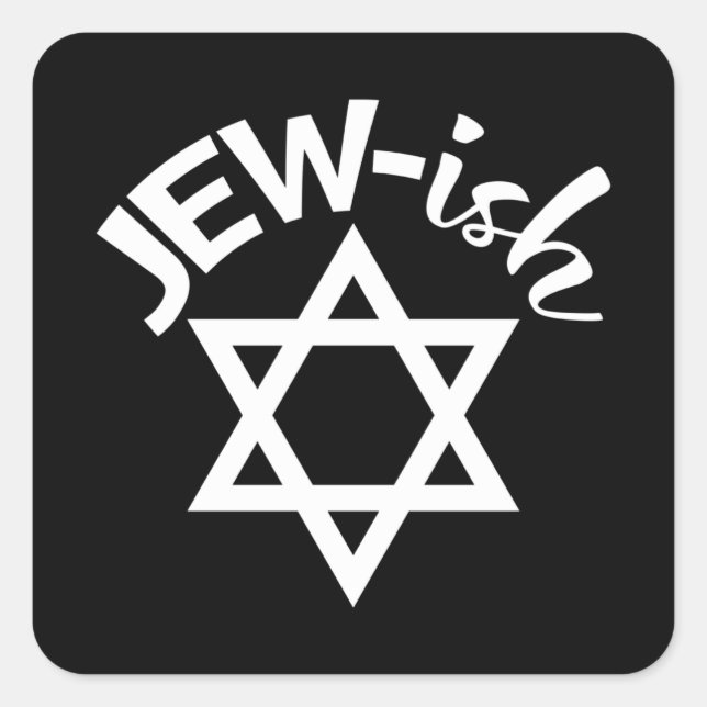 Jewish Star Of David - Hebrew Jewish Holiday Gift Square Sticker (Front)
