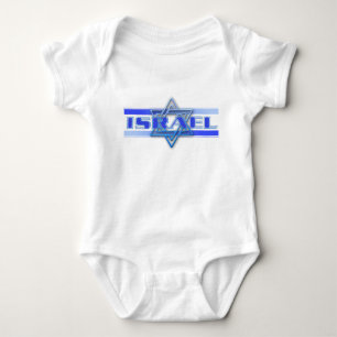 Jewish Star Of David Israel Blue and White Baby Bodysuit