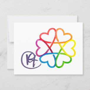 Jewish Star of Hearts Art Postcard
