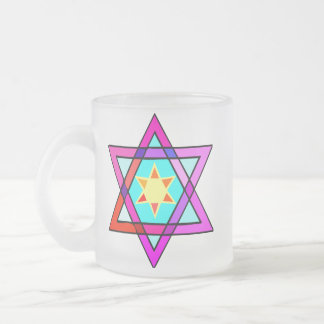 Jewish Star of Life Frosted Glass Coffee Mug