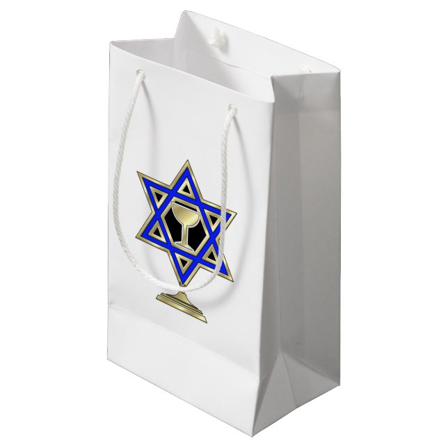 Jewish Star     Small Gift Bag (Front Angled)