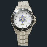 Jewish Star Watch<br><div class="desc">Jewish gifts and gift ideas featuring beautiful Jewish Star of David with a wine glass in the centre.</div>