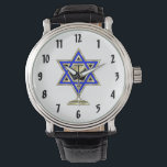 Jewish Star Watch<br><div class="desc">Jewish gifts and gift ideas featuring beautiful Jewish Star of David with a wine glass in the centre.</div>