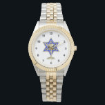 Jewish Star Watch<br><div class="desc">Jewish gifts and gift ideas featuring beautiful Jewish Star of David with a wine glass in the centre.</div>