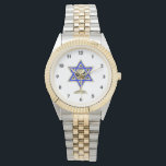 Jewish Star Watch<br><div class="desc">Jewish gifts and gift ideas featuring beautiful Jewish Star of David with a wine glass in the centre.</div>